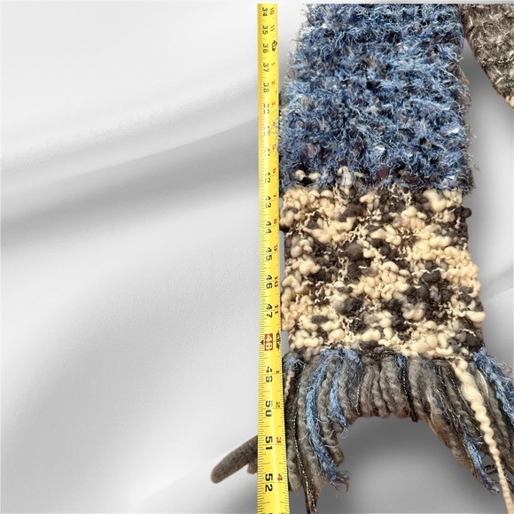 Beautiful handmade scarf wrap neutral colors Long 100” NWOT - Picture 5 of 5